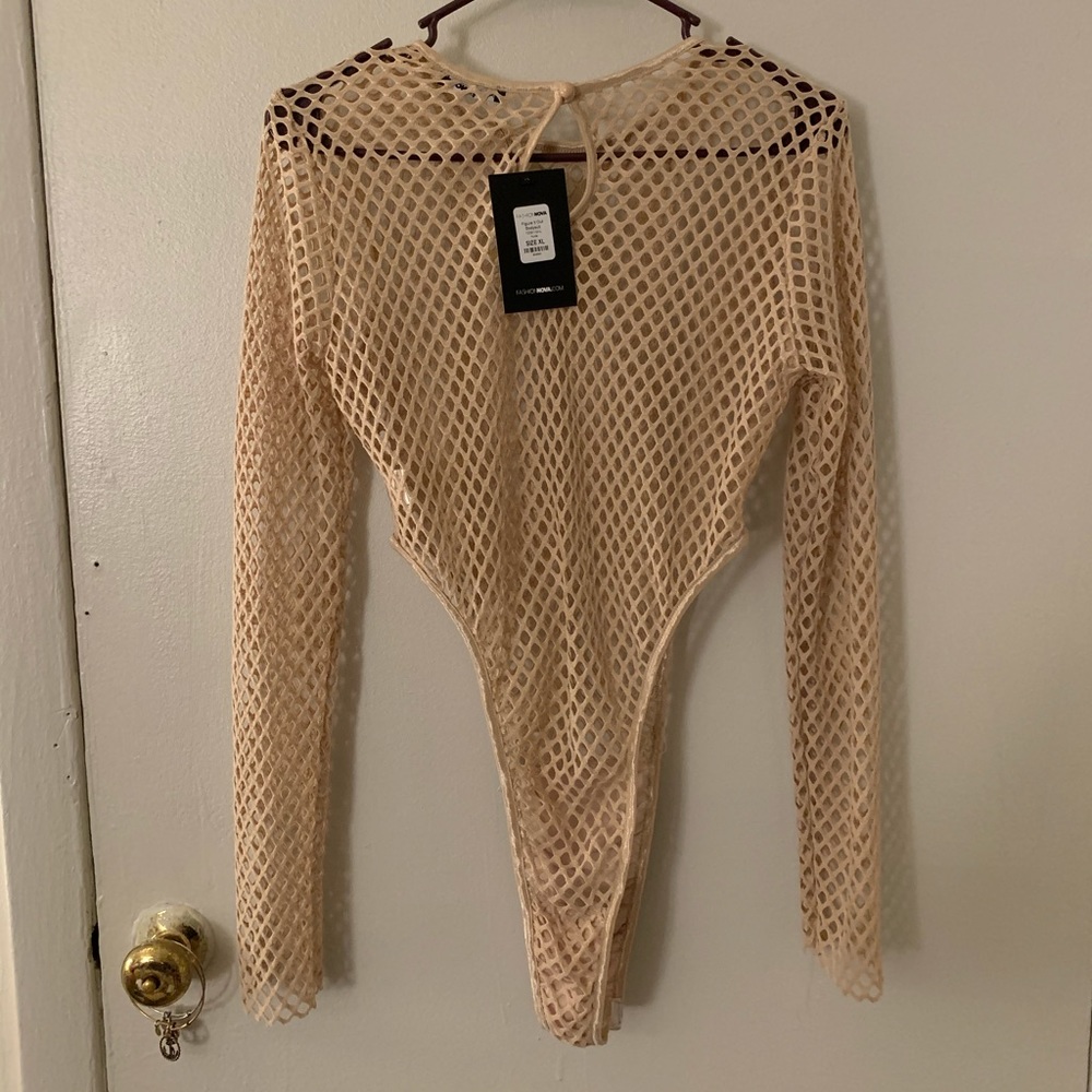 Tan high waisted crop top from fashion nova